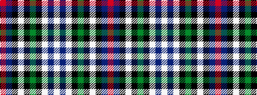 idealised woven sample of pattern RBKWKGKWBW