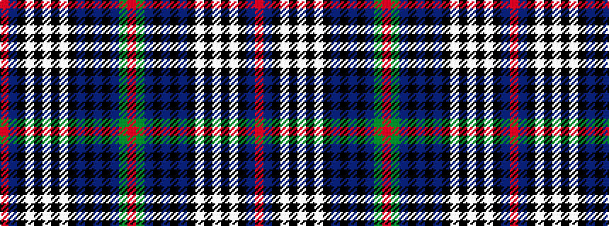 idealised woven sample of pattern RBKWKWKWKBKBKBGR