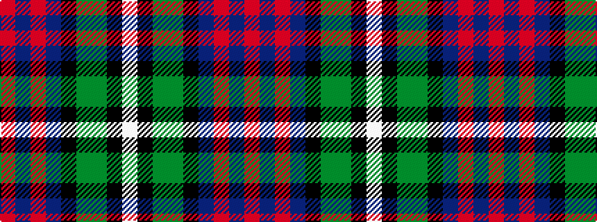 idealised woven sample of pattern RBRBKGGKW