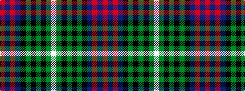 idealised woven sample of pattern RBRBKGKGKGW