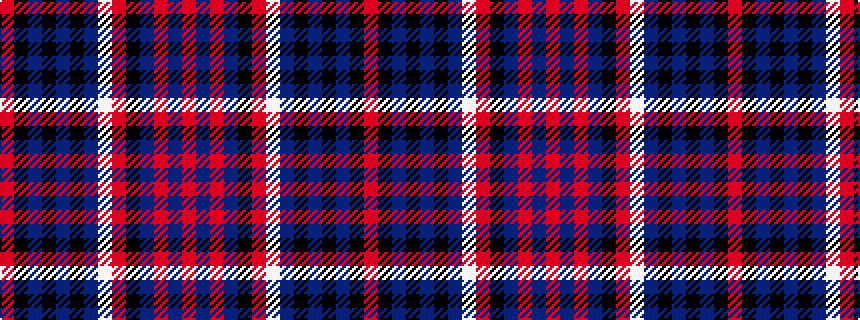 idealised woven sample of pattern RBRBKRWBKBKBKR