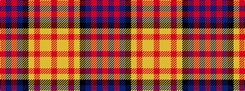 idealised woven sample of pattern RBRBKYRYYR