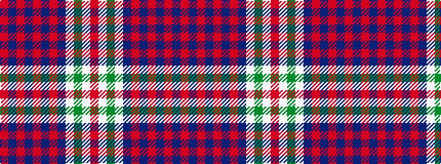 idealised woven sample of pattern RBRBRBRBWGWR
