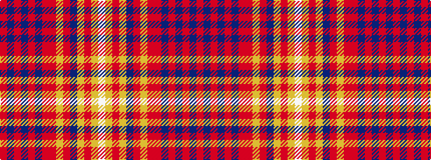 idealised woven sample of pattern RBRBRBRRYRBYRYW