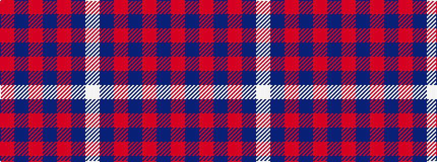 idealised woven sample of pattern RBRBRBW