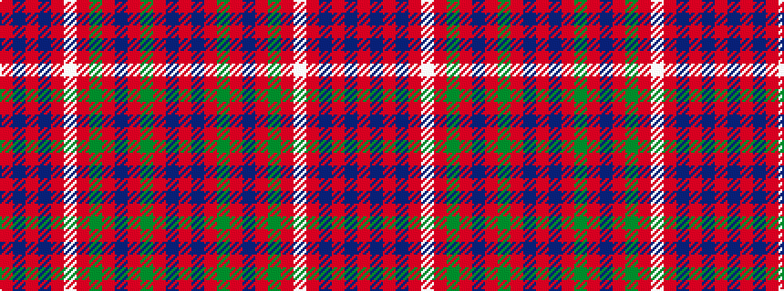 idealised woven sample of pattern RBRBRWRGRBRGRBR