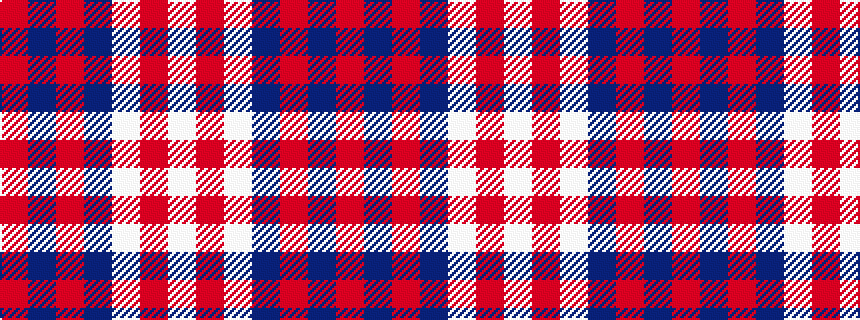 idealised woven sample of pattern RBRBWRW