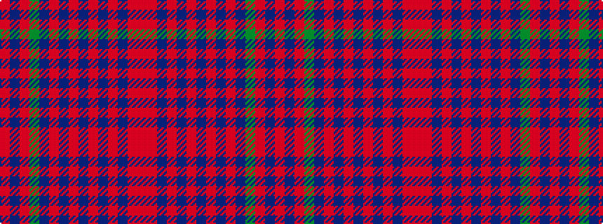 idealised woven sample of pattern RBRGBRBRBRBRBRR