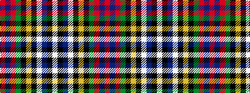 idealised woven sample of pattern RBRGKYKWBKW