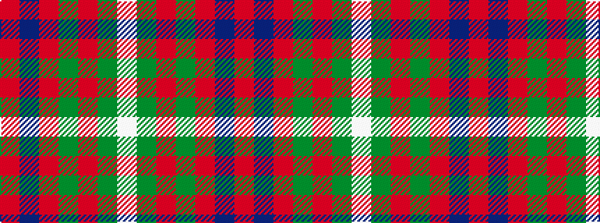 idealised woven sample of pattern RBRGRGW