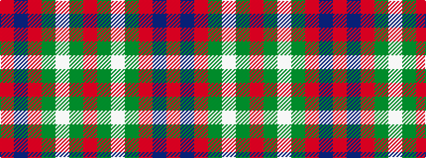 idealised woven sample of pattern RBRGWGR