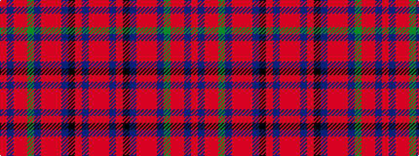 idealised woven sample of pattern RBRRGBRRRBKRBRR