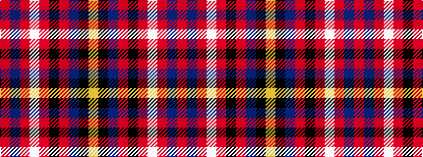 idealised woven sample of pattern RBRWRKRBKY