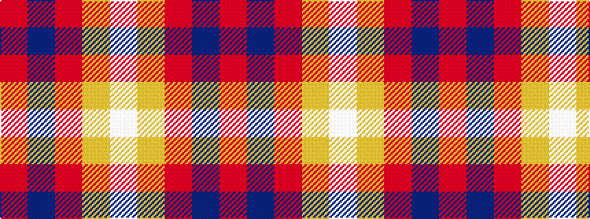 idealised woven sample of pattern RBRYW