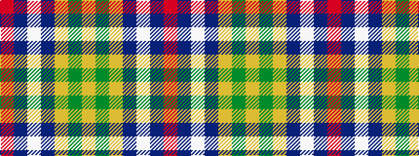 idealised woven sample of pattern RBWBYGY