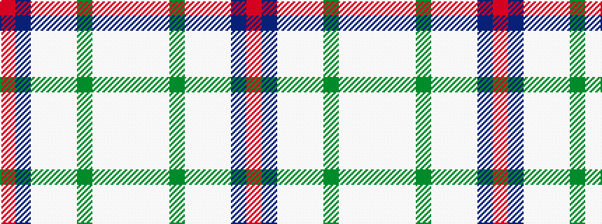 idealised woven sample of pattern RBWWWGWWW