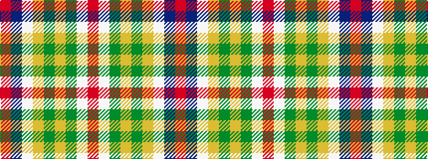 idealised woven sample of pattern RBWYGYGWR