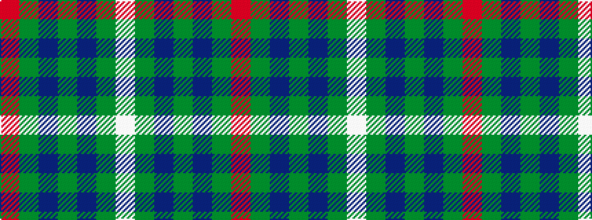 idealised woven sample of pattern RGBGBGW