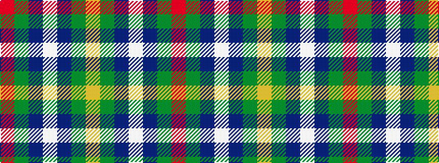 idealised woven sample of pattern RGBWBGY
