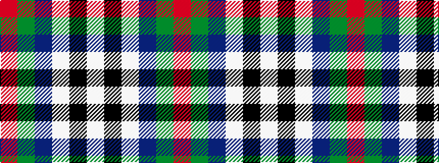 idealised woven sample of pattern RGBWKW