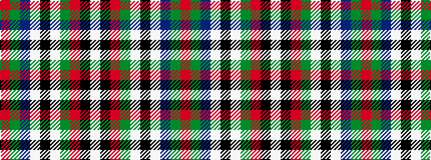 idealised woven sample of pattern RGBWKWGRKW