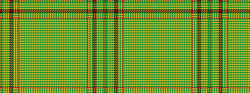 idealised woven sample of pattern RGGYGYGYKRKGYGYRGYGYGYGYGYGYGYGYGYGYGYGYGYGYGY