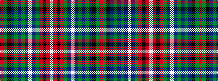 idealised woven sample of pattern RGKBGBGBWBGRKRW