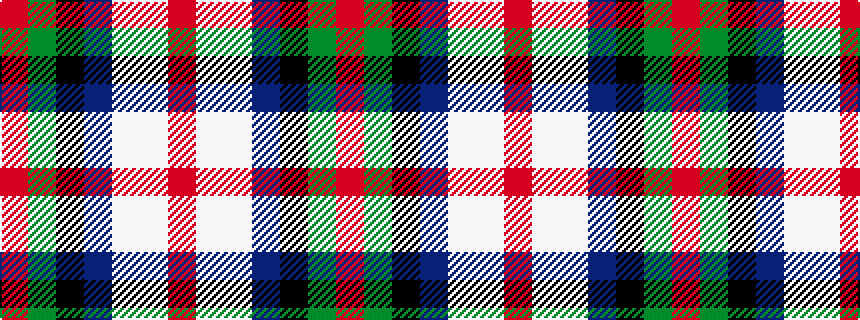 idealised woven sample of pattern RGKBWWR