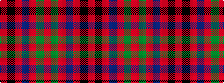 idealised woven sample of pattern RGRBRKR