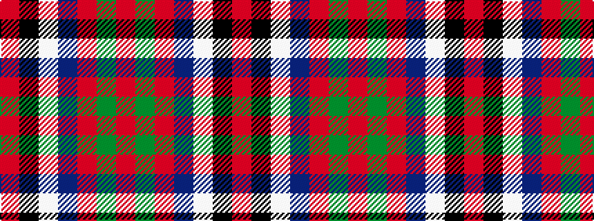 idealised woven sample of pattern RGRBWKR