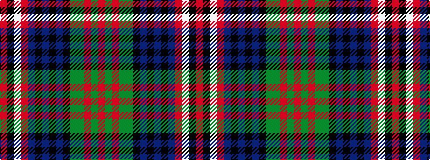 idealised woven sample of pattern RGRGGKBKBKBRWKR