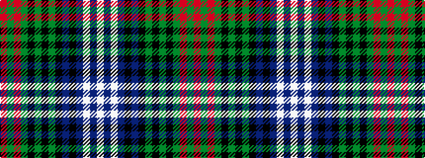 idealised woven sample of pattern RGRGKGKGKBKBWBW
