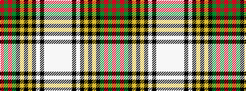 idealised woven sample of pattern RGRGKYKYKWKWWWW