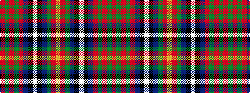 idealised woven sample of pattern RGRGRBKWKBGRY