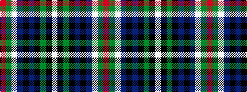 idealised woven sample of pattern RGWBKBKGKW