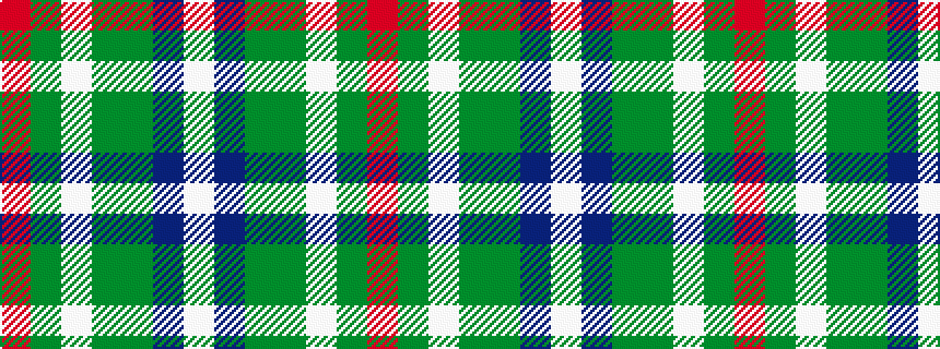 idealised woven sample of pattern RGWGGBW