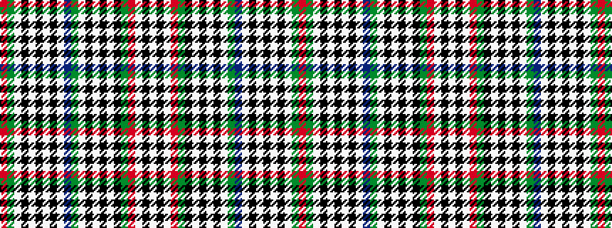 idealised woven sample of pattern RGWKWKWKWBGWKWKWKGRWKW