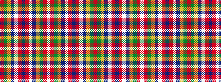 idealised woven sample of pattern RGYBWRBRWBYGRW