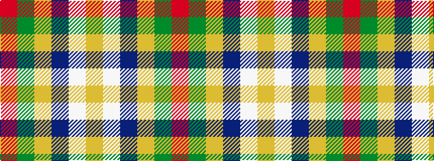 idealised woven sample of pattern RGYBWY