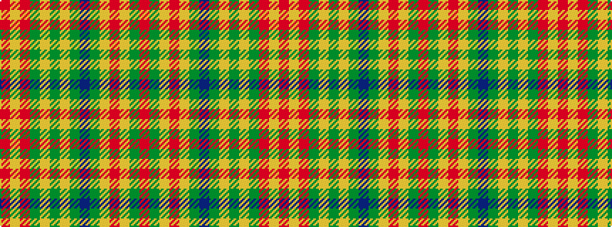 idealised woven sample of pattern RGYRYGBGYGYGRYR
