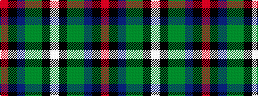 idealised woven sample of pattern RKBGGKW