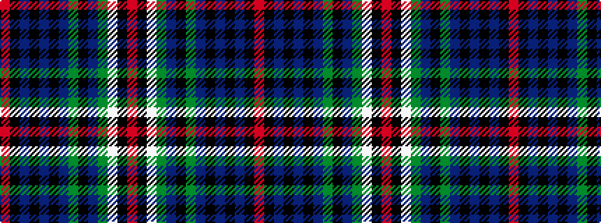 idealised woven sample of pattern RKBKBKBGKBGWKR