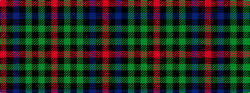 idealised woven sample of pattern RKBKGKGKR