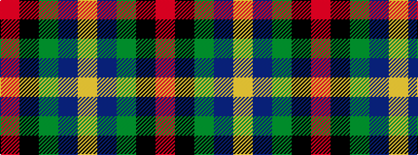 idealised woven sample of pattern RKGBY