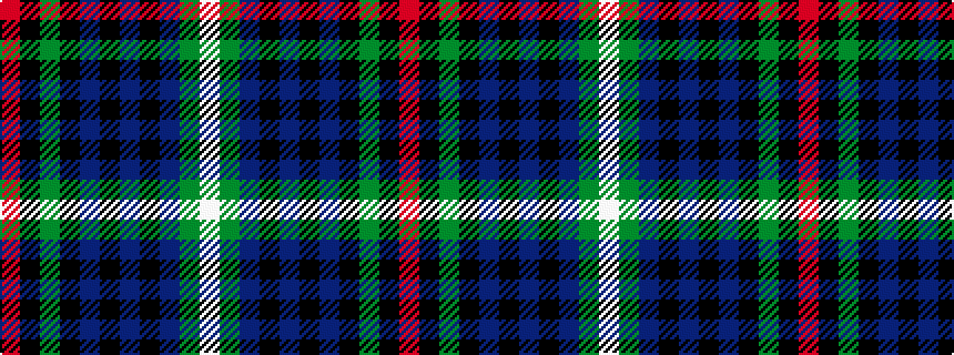 idealised woven sample of pattern RKGKBKBKBGW