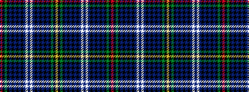 idealised woven sample of pattern RKGKBKBKBKBWBWBKBKBKBKGKY