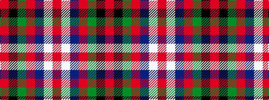 idealised woven sample of pattern RKGRBWR
