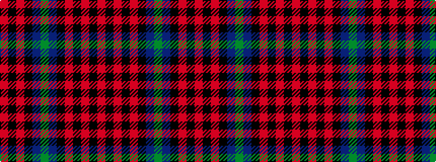 idealised woven sample of pattern RKRKBGBKRKRKR