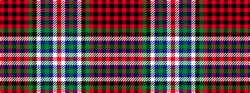 idealised woven sample of pattern RKRKRKRGKWBGBWR