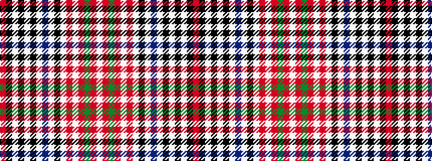 idealised woven sample of pattern RKWKWKWBWKWRWRGRW
